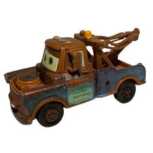 Disney Pixar Cars Tow Mater Diecast Toy Truck 3.5" Brown & Blue Vintage Look